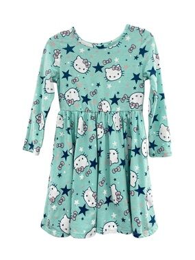 Hello Kitty Girls Mint Green Long-Sleeve w an all over hello Kitty Print Size 4T